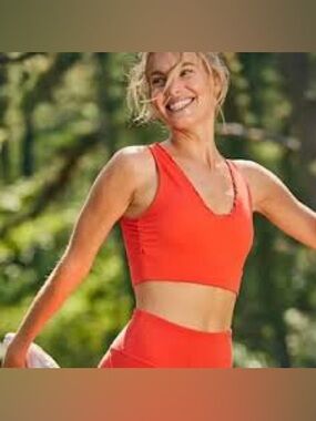 Free People Movement Hearts a Flutter Candy Apple red Bra